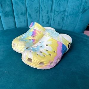 Kids tie dye Crocs size 11C